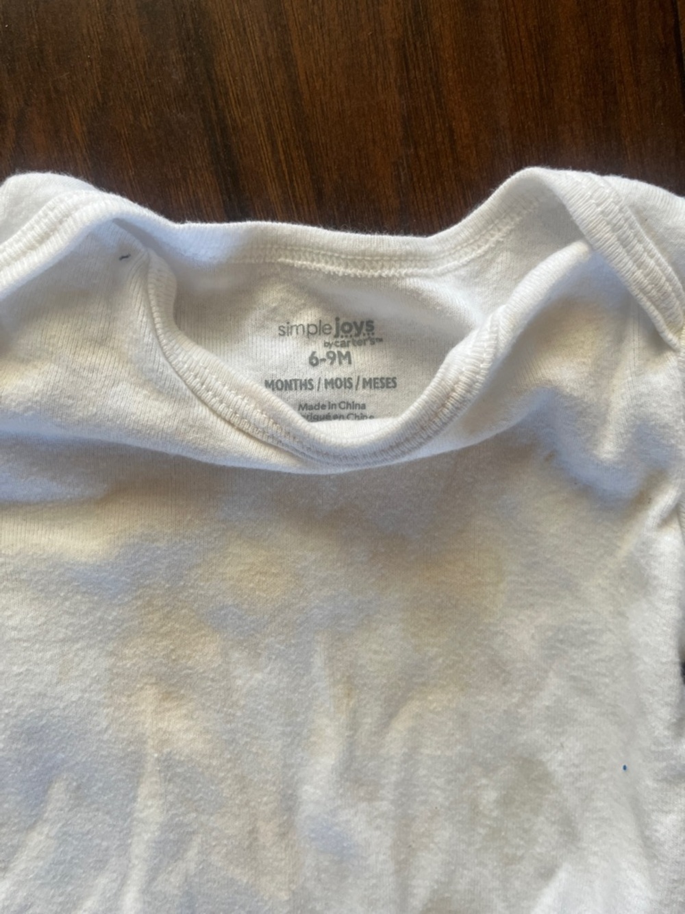 Carters Long-Sleeve 5 Baby Onesies - White & Light Gray & dark gray 6-9 mo - Picture 2 of 2